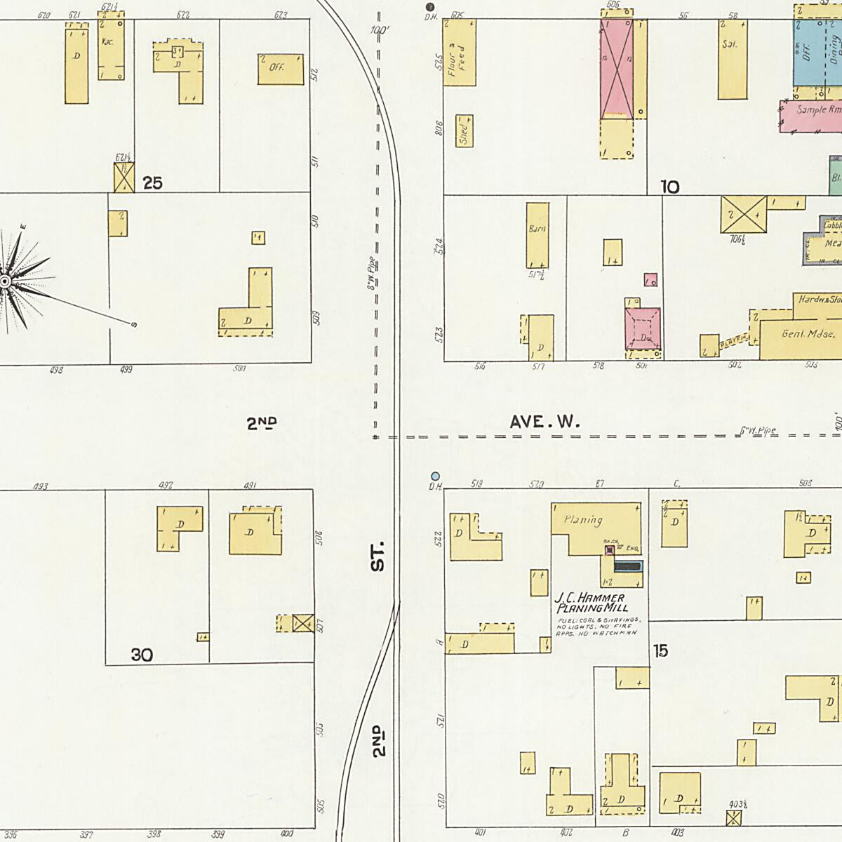 This old map of Cullman, Cullman County, Alabama was created by Sanborn Map Company in 1905