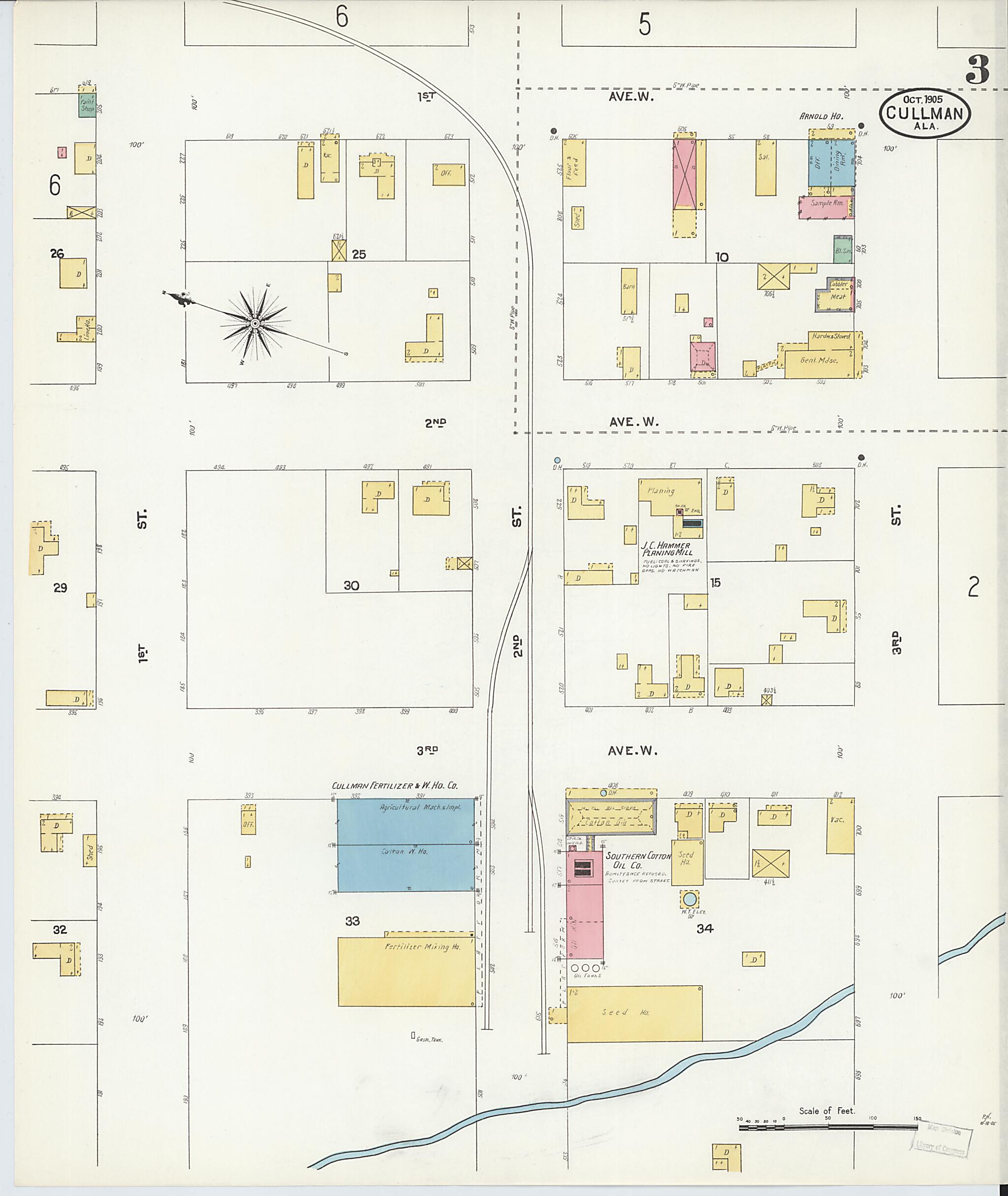 Cullman, Cullman County, Alabama 1905 (Sheet 3 of 6) by Relic Map Company