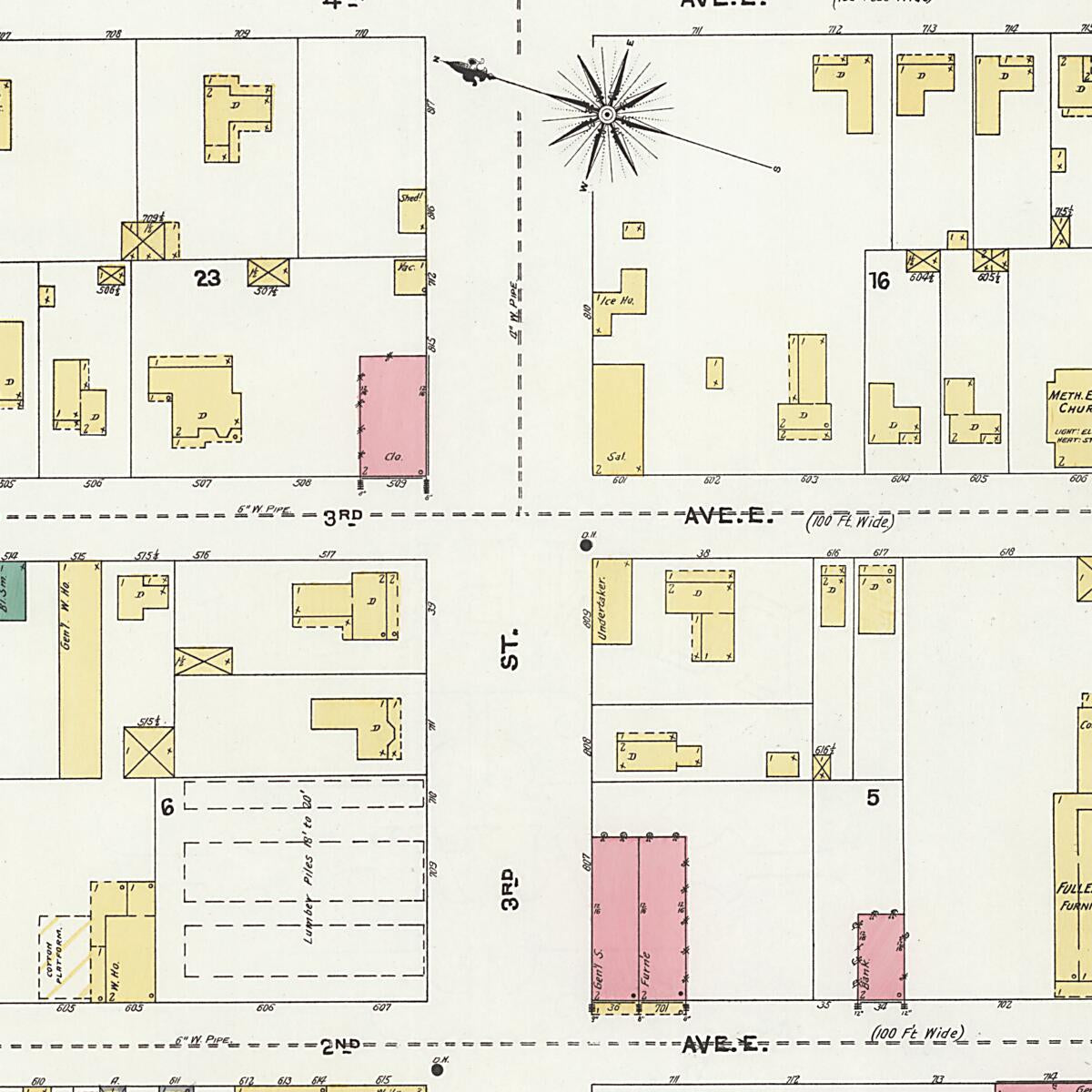 This old map of Cullman, Cullman County, Alabama was created by Sanborn Map Company in 1905