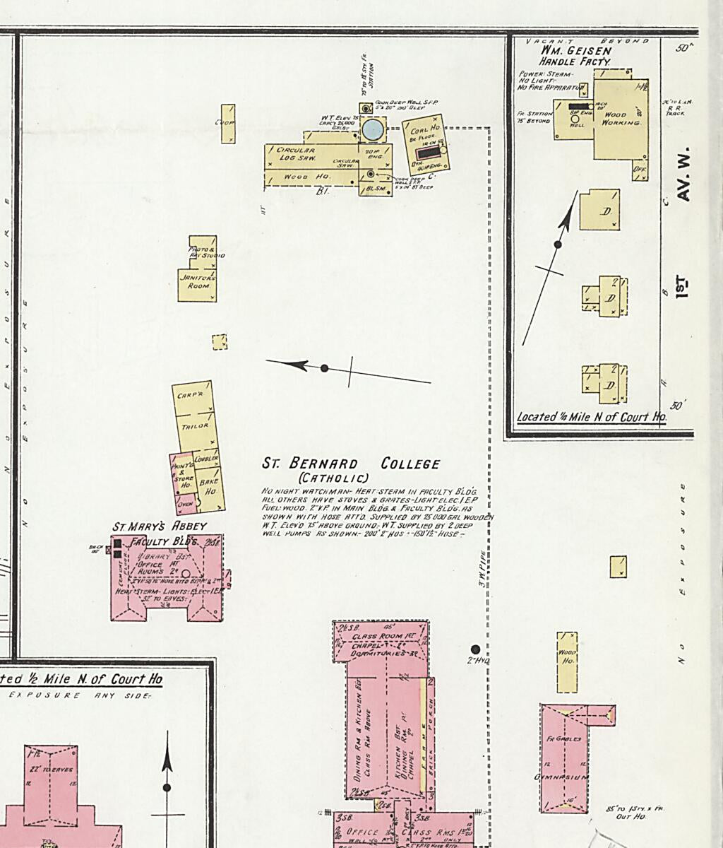 This old map of Cullman, Cullman County, Alabama was created by Sanborn Map Company in 1910