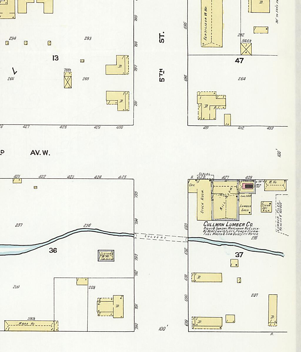 This old map of Cullman, Cullman County, Alabama was created by Sanborn Map Company in 1910