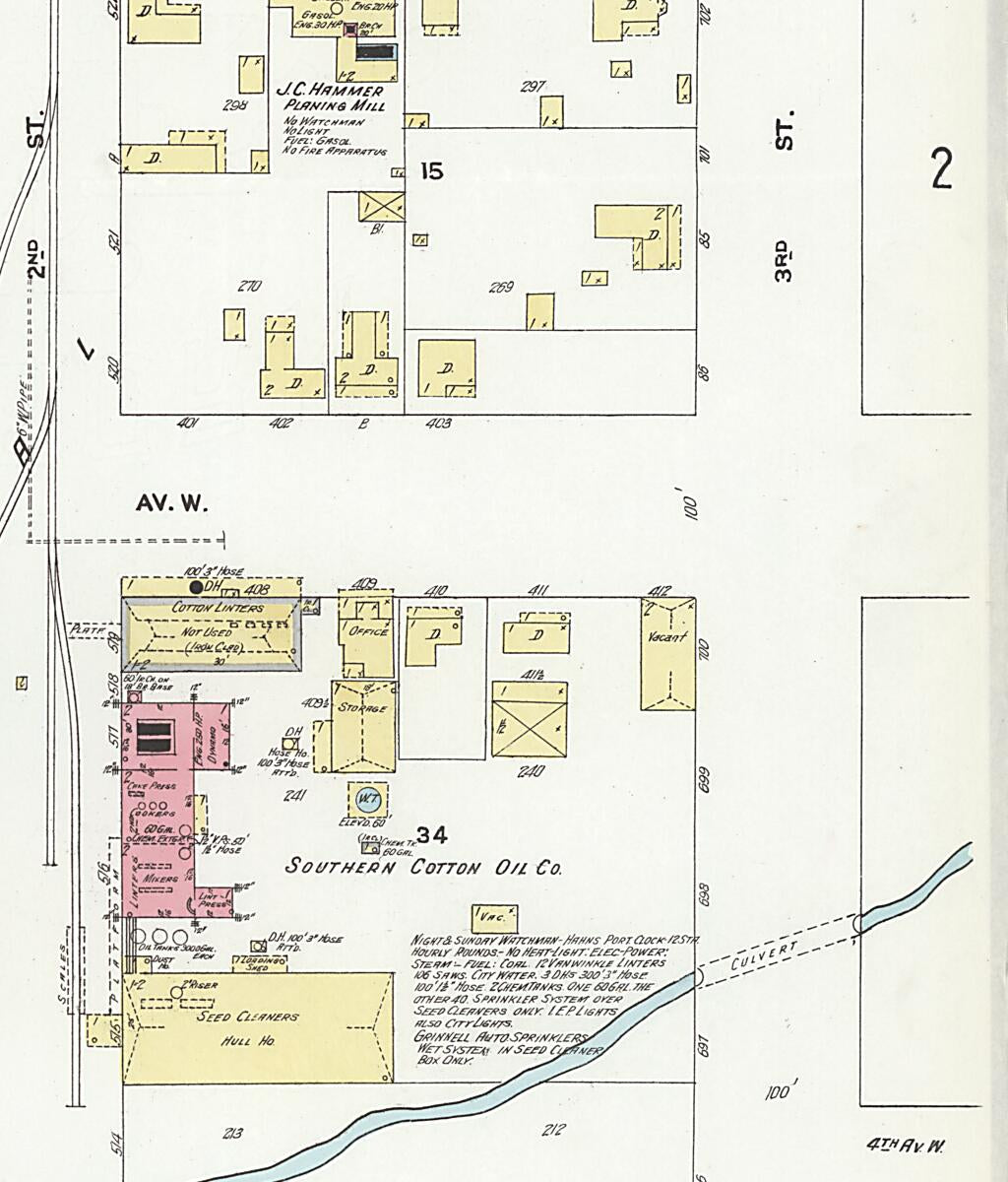 This old map of Cullman, Cullman County, Alabama was created by Sanborn Map Company in 1910