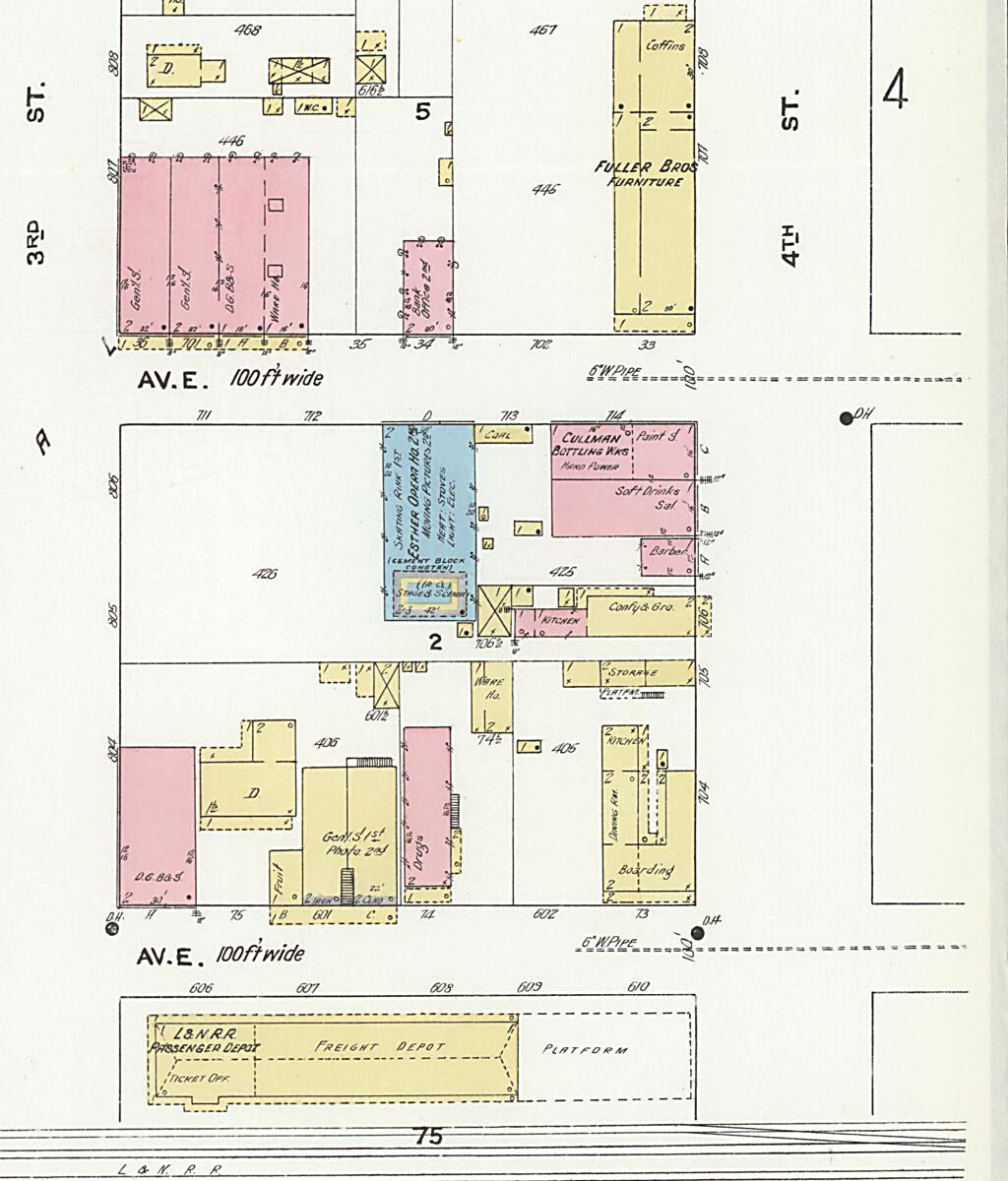 This old map of Cullman, Cullman County, Alabama was created by Sanborn Map Company in 1910