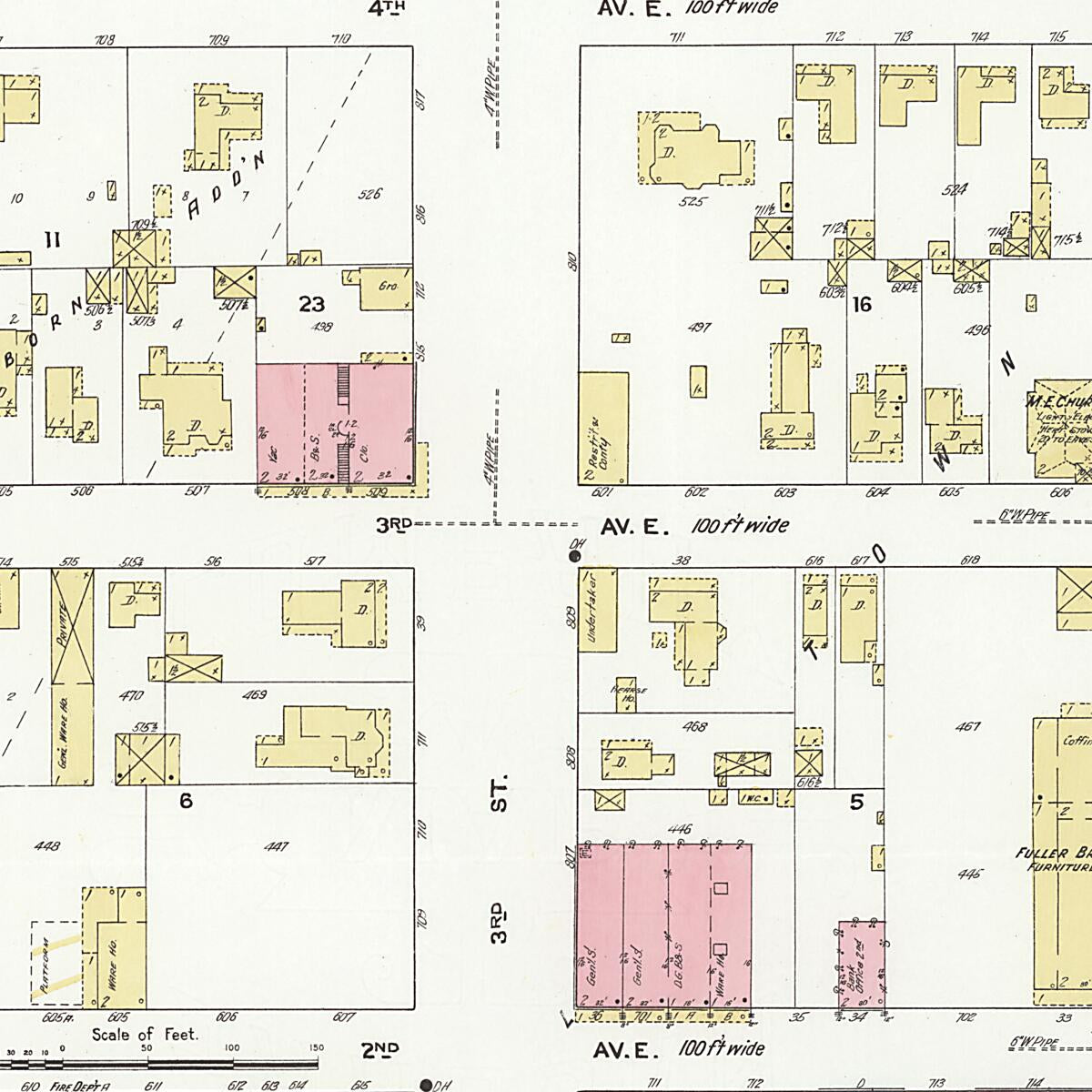 This old map of Cullman, Cullman County, Alabama was created by Sanborn Map Company in 1910
