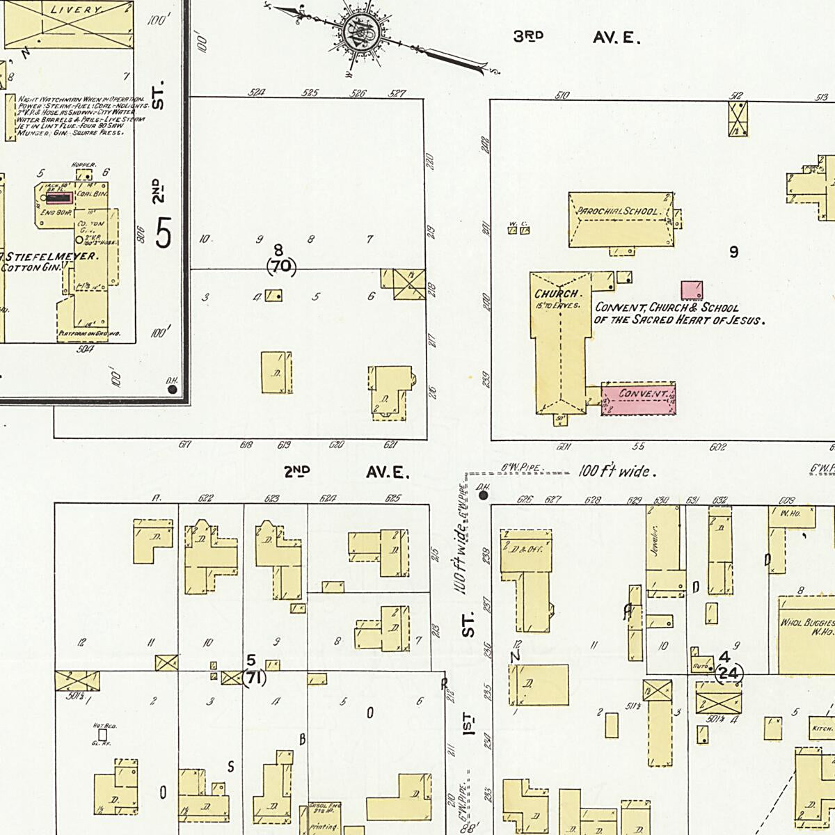 This old map of Cullman, Cullman County, Alabama was created by Sanborn Map Company in 1910