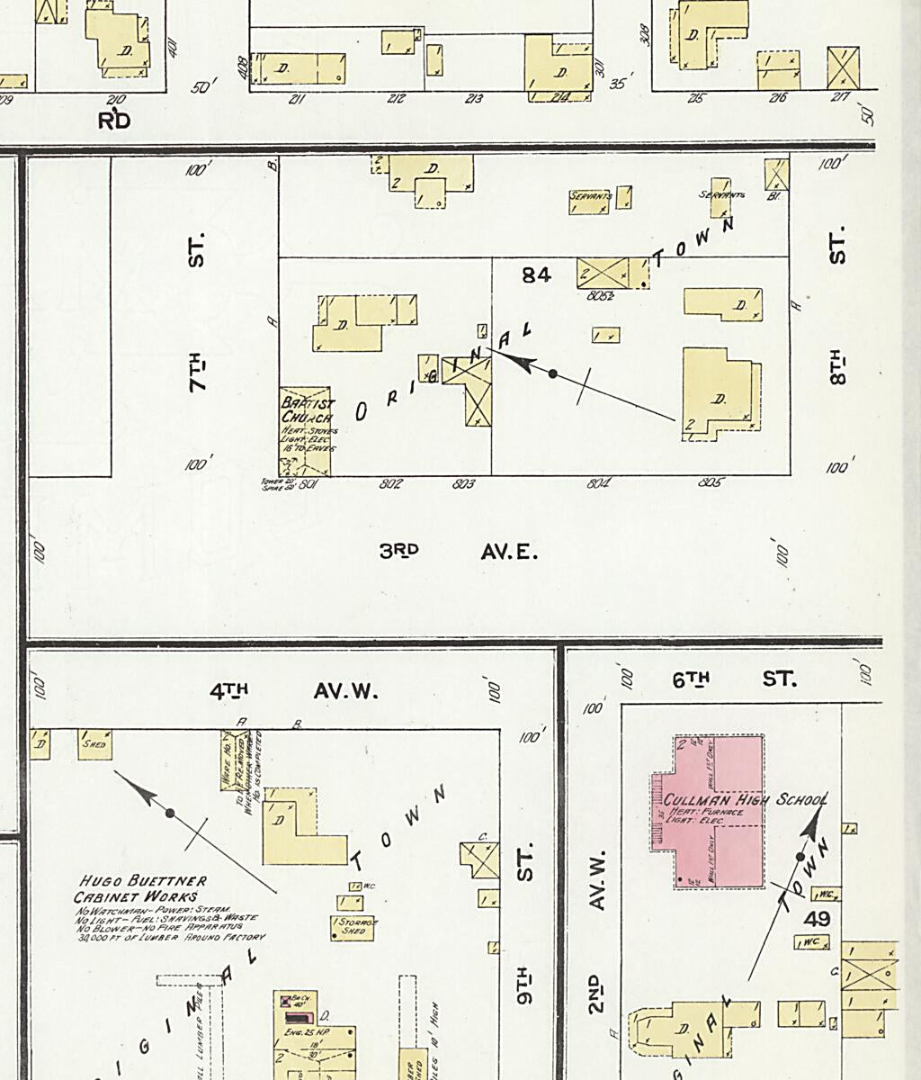 This old map of Cullman, Cullman County, Alabama was created by Sanborn Map Company in 1910