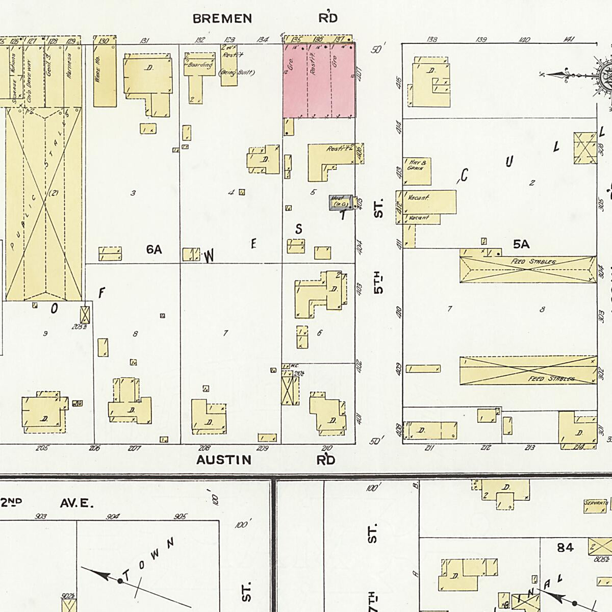 This old map of Cullman, Cullman County, Alabama was created by Sanborn Map Company in 1910