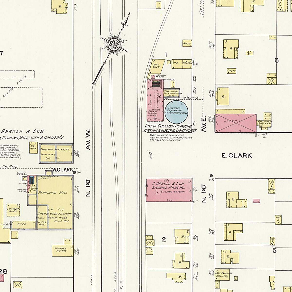 This old map of Cullman, Cullman County, Alabama was created by Sanborn Map Company in 1917