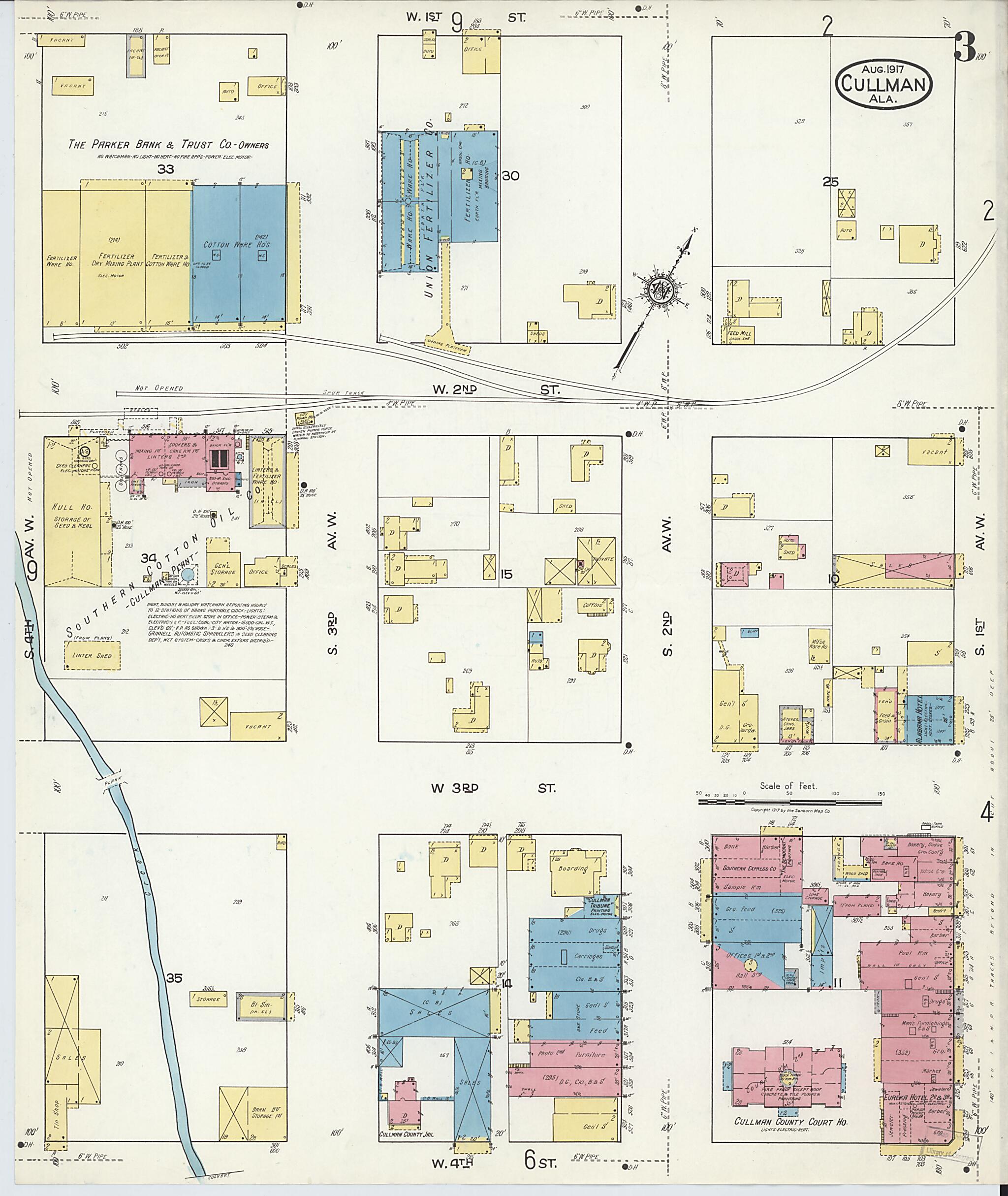 Cullman, Cullman County, Alabama 1917 (Sheet 3 of 9) by Relic Map Company