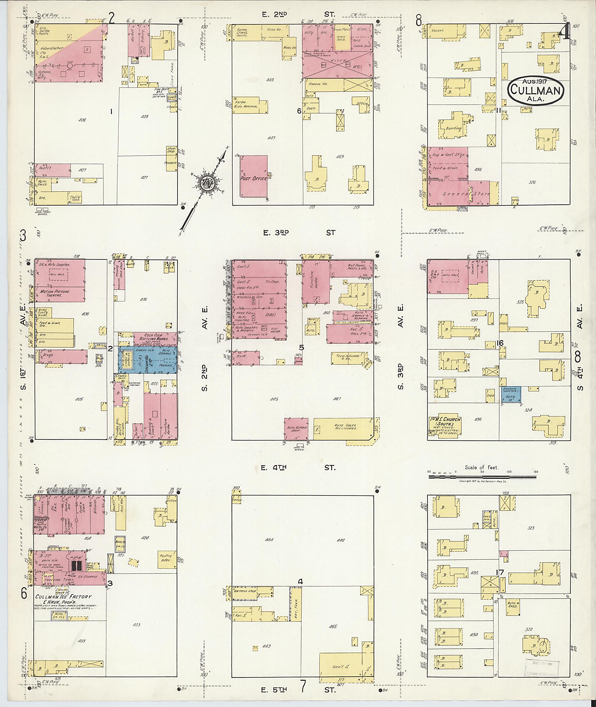 Cullman, Cullman County, Alabama 1917 (Sheet 4 of 9) by Relic Map Company