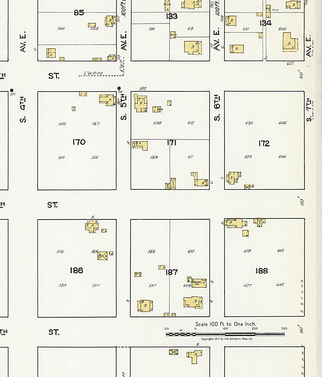 This old map of Cullman, Cullman County, Alabama was created by Sanborn Map Company in 1917