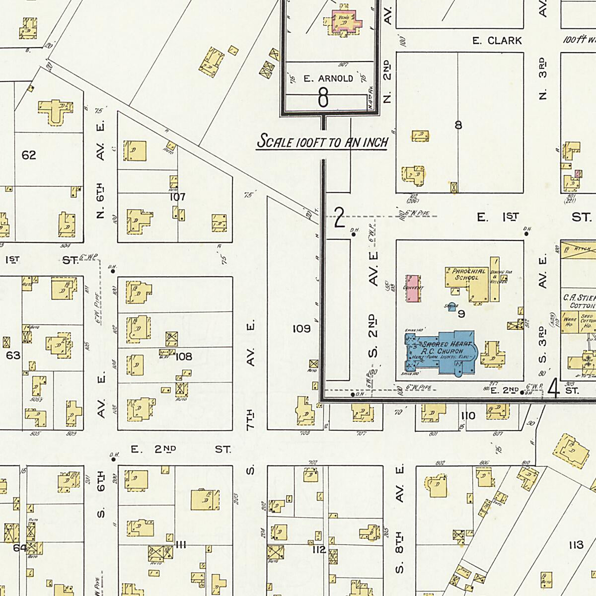 This old map of Cullman, Cullman County, Alabama was created by Sanborn Map Company in 1917