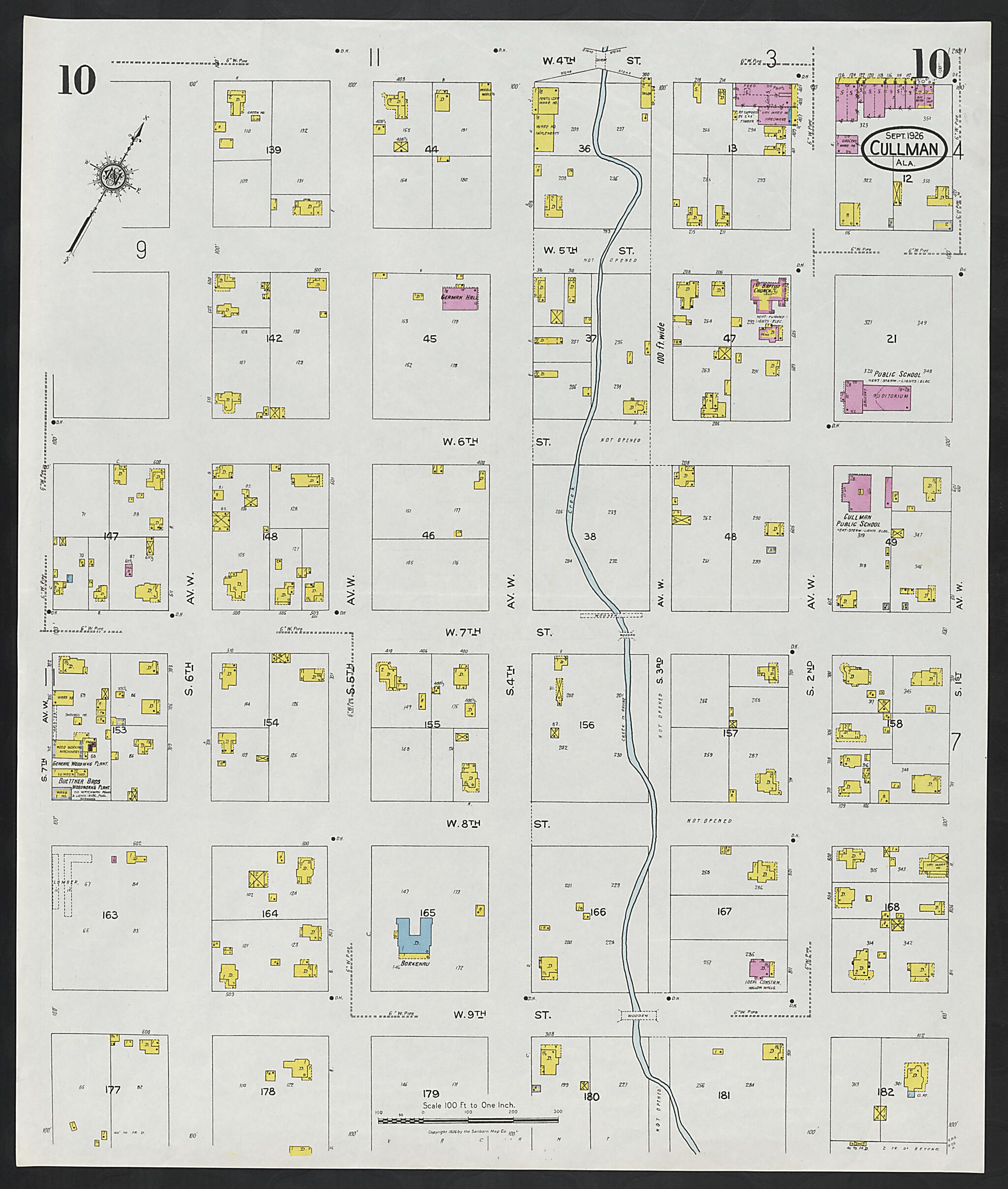 Cullman, Cullman County, Alabama 1926 (Sheet 10 of 12) by Relic Map Company