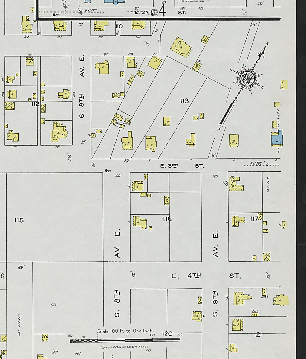 This old map of Cullman, Cullman County, Alabama was created by Sanborn Map Company in 1926