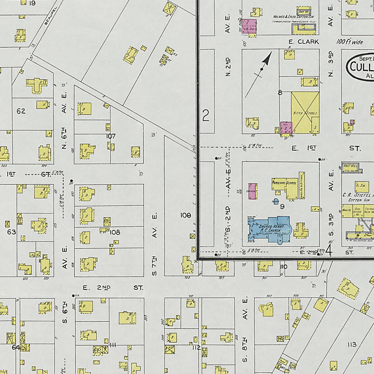 This old map of Cullman, Cullman County, Alabama was created by Sanborn Map Company in 1926