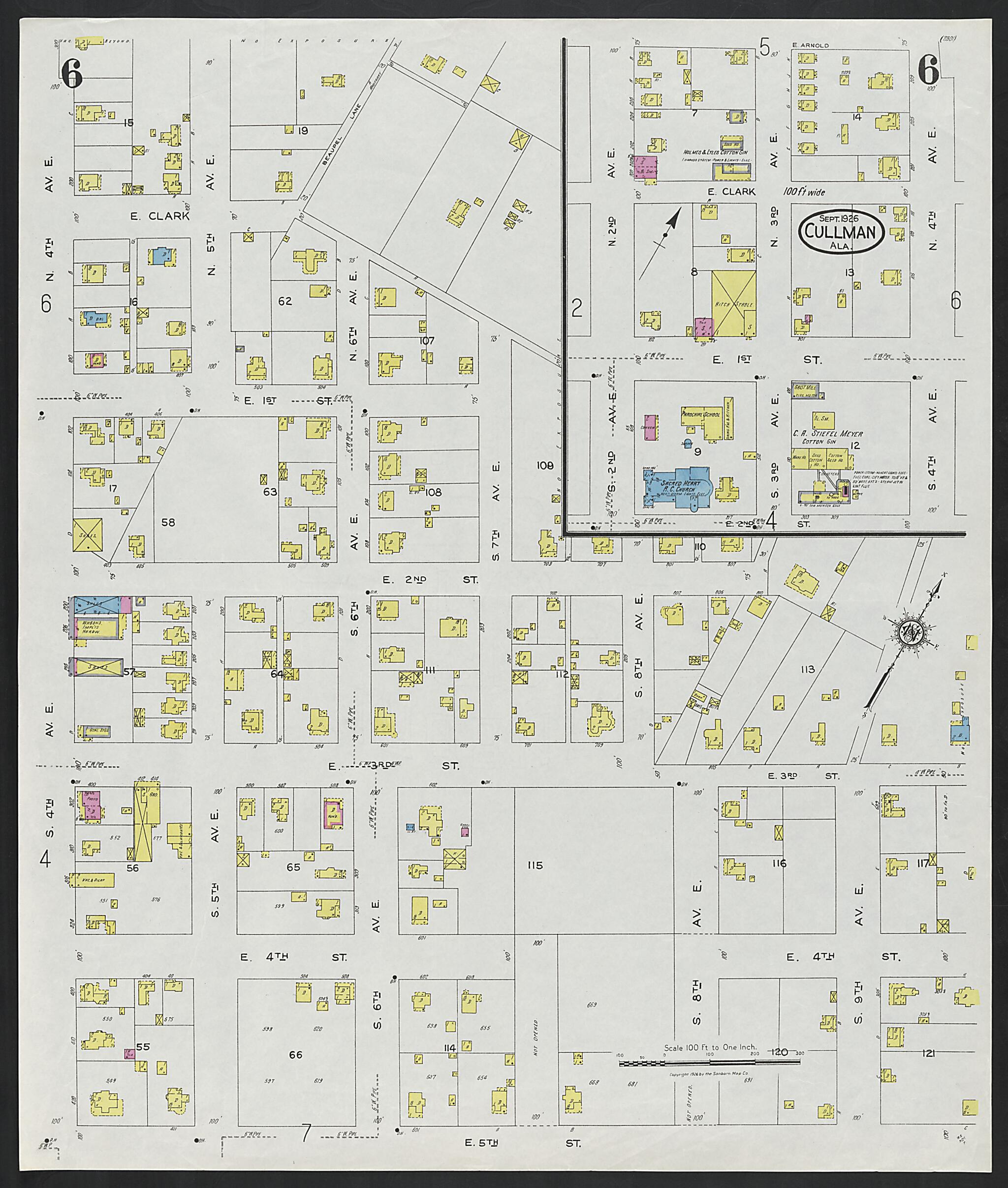Cullman, Cullman County, Alabama 1926 (Sheet 6 of 12) by Relic Map Company
