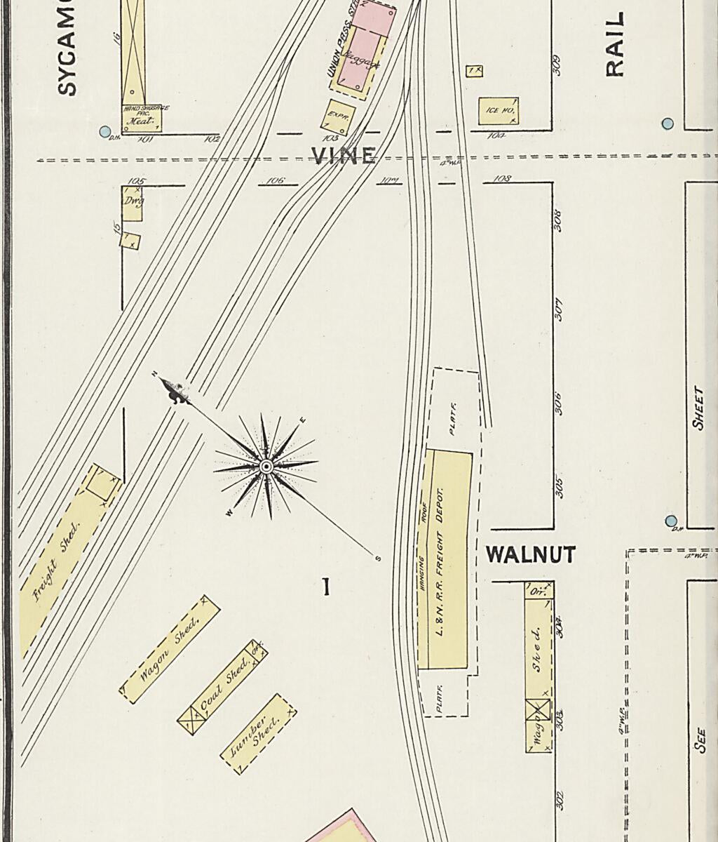 This old map of New Decatur, Morgan County, Alabama was created by Sanborn Map Company in 1888