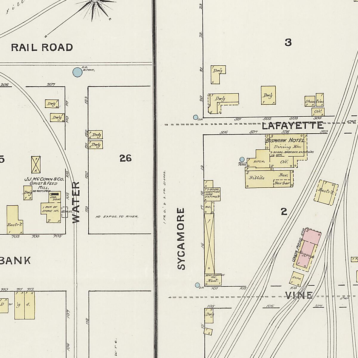 This old map of New Decatur, Morgan County, Alabama was created by Sanborn Map Company in 1888