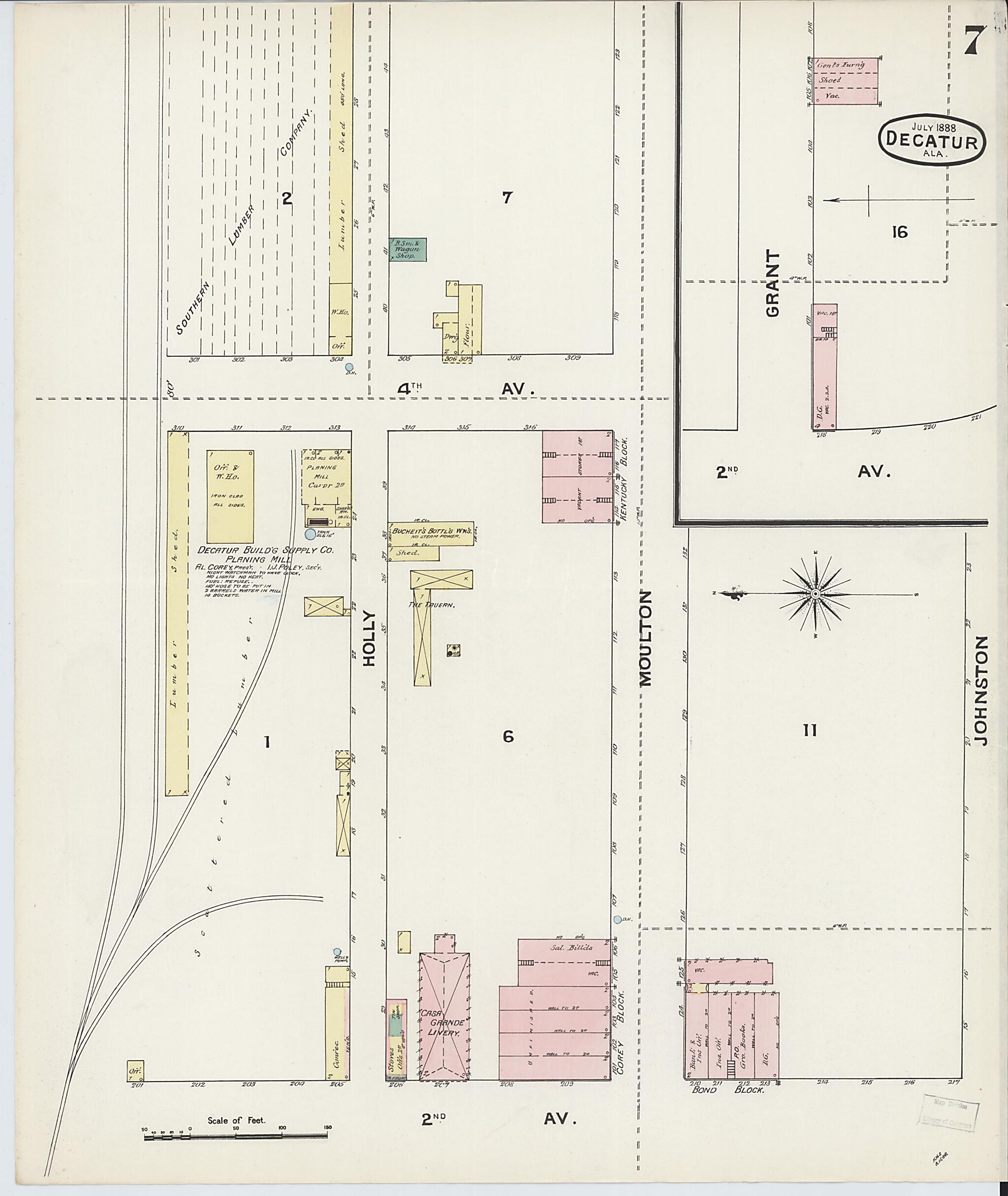 Decatur, Morgan County, Alabama 1888 (Sheet 7) by Relic Map Company