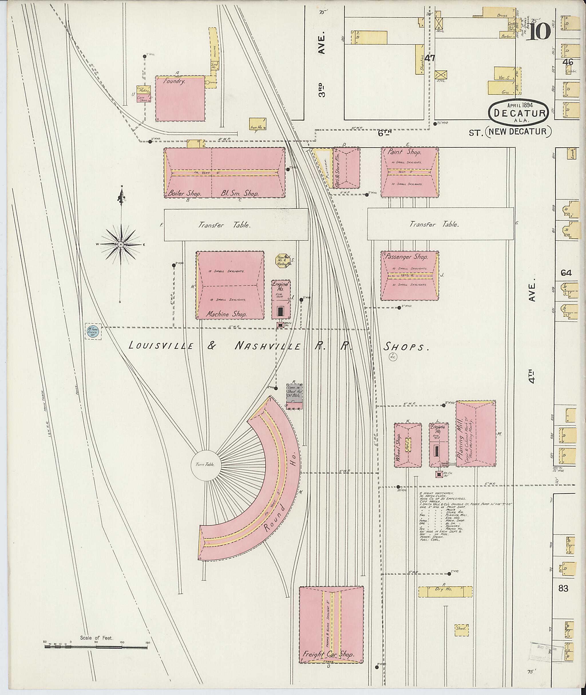 Decatur, Morgan County, Alabama 1894 (Sheet 10) by Relic Map Company