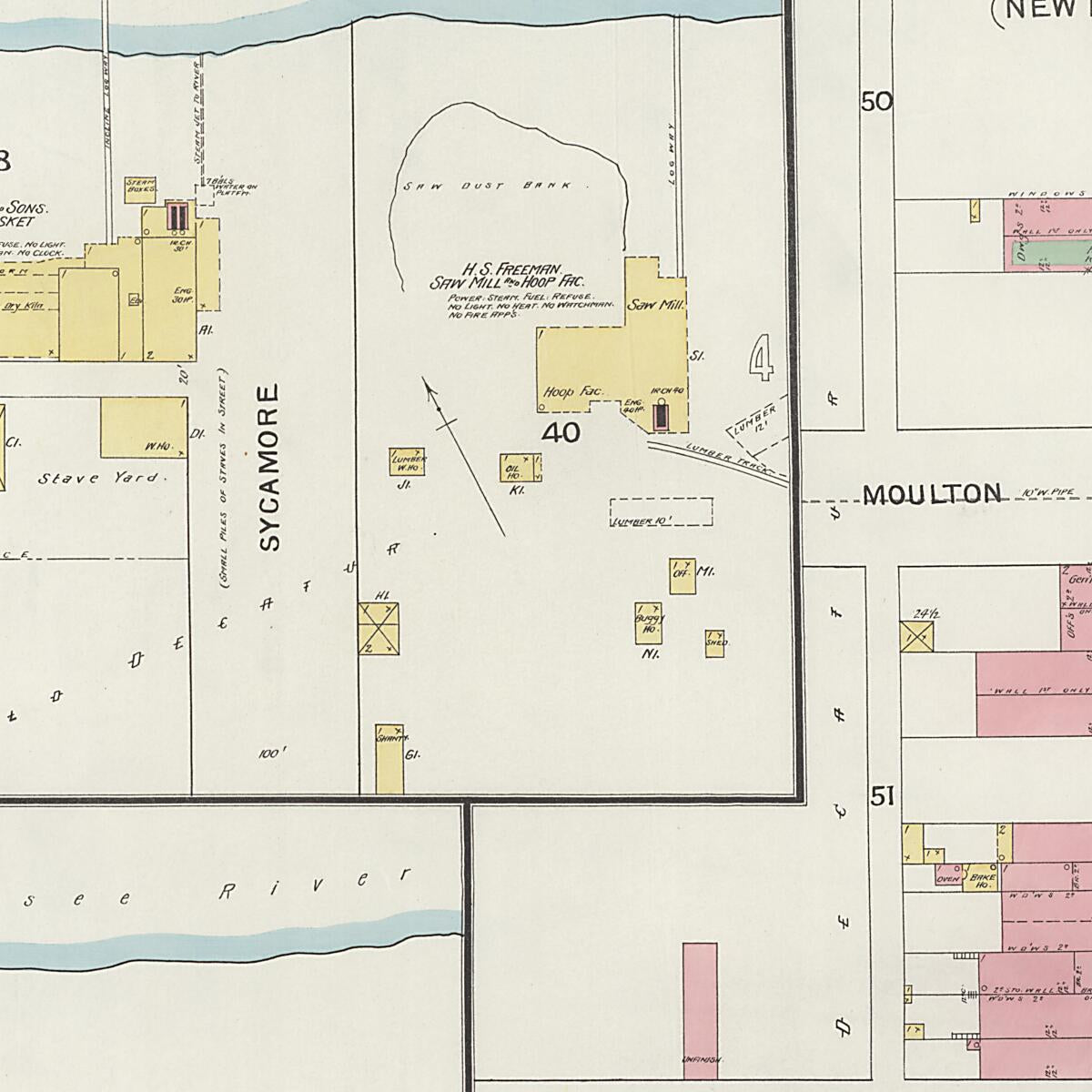 This old map of New Decatur, Morgan County, Alabama was created by Sanborn Map Company in 1894