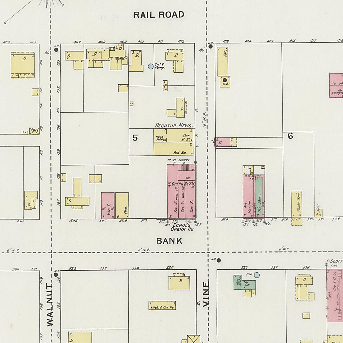 This old map of New Decatur, Morgan County, Alabama was created by Sanborn Map Company in 1894