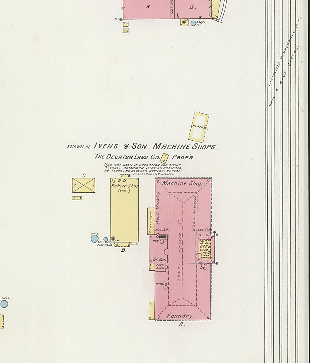 This old map of New Decatur, Morgan County, Alabama was created by Sanborn Map Company in 1894