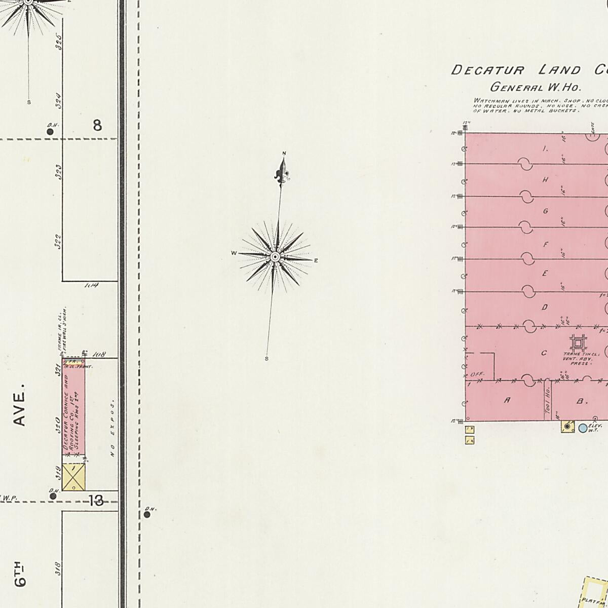 This old map of New Decatur, Morgan County, Alabama was created by Sanborn Map Company in 1894