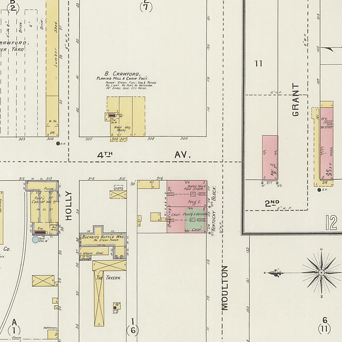 This old map of New Decatur, Morgan County, Alabama was created by Sanborn Map Company in 1894