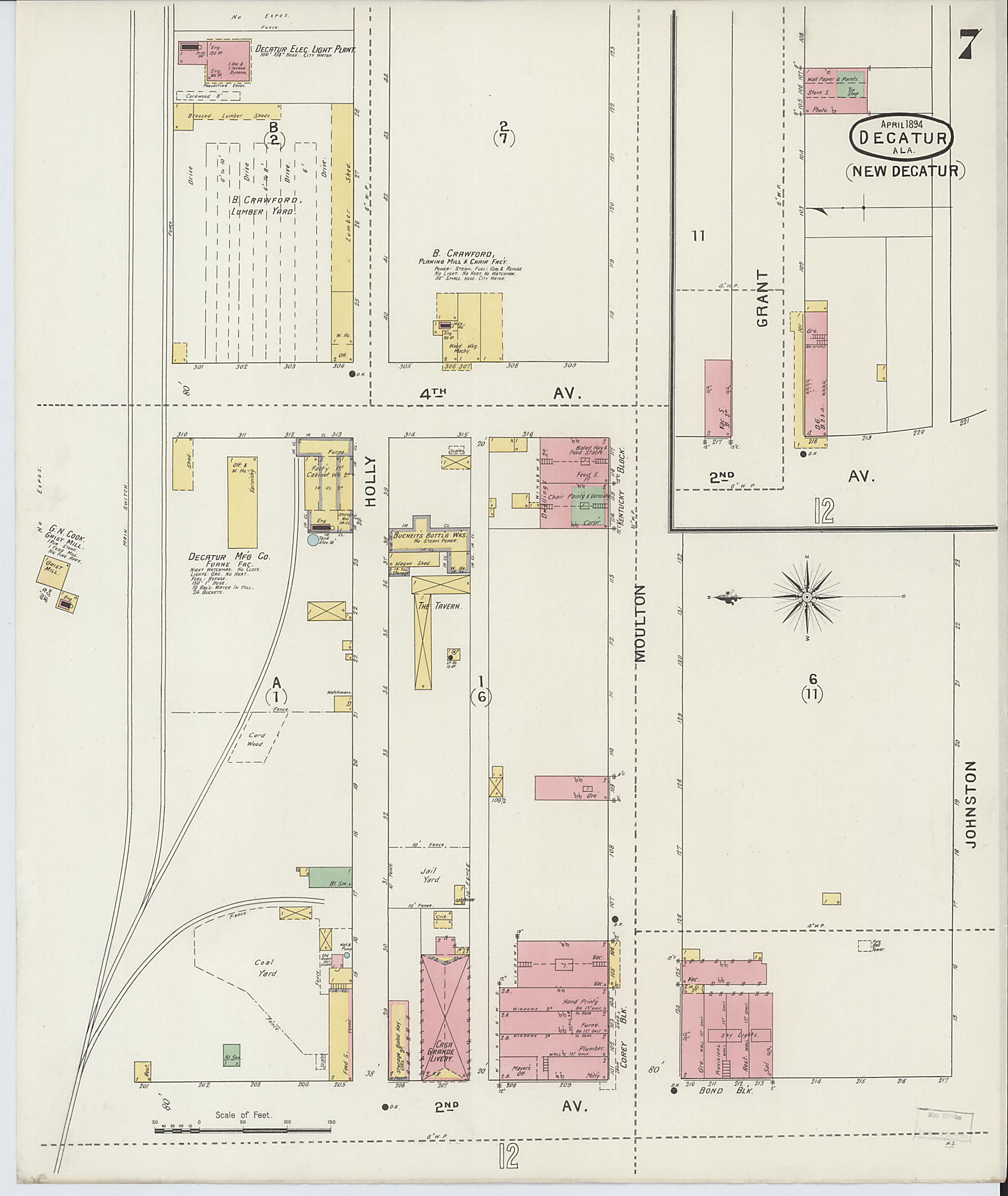Decatur, Morgan County, Alabama 1894 (Sheet 7) by Relic Map Company