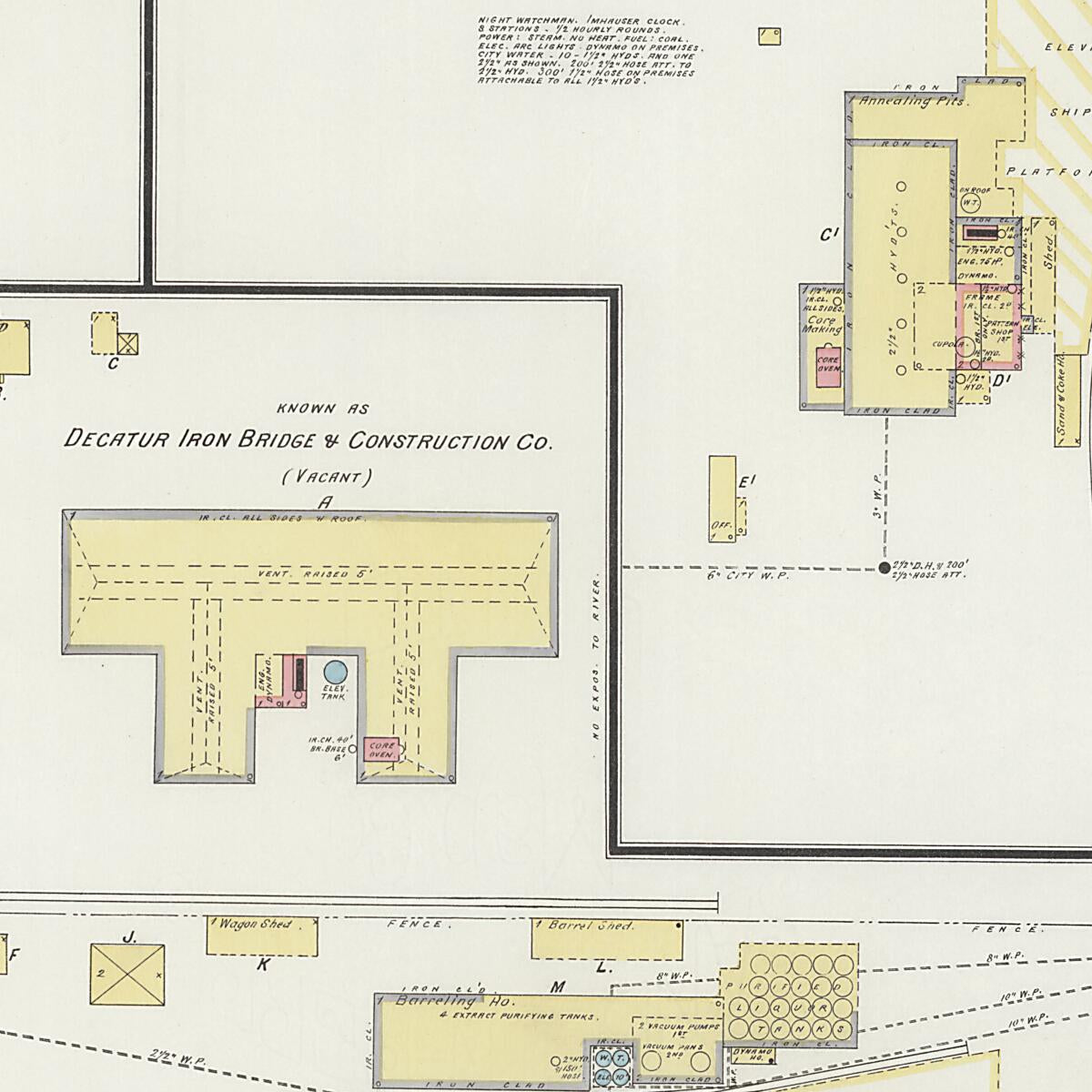 This old map of New Decatur, Morgan County, Alabama was created by Sanborn Map Company in 1894
