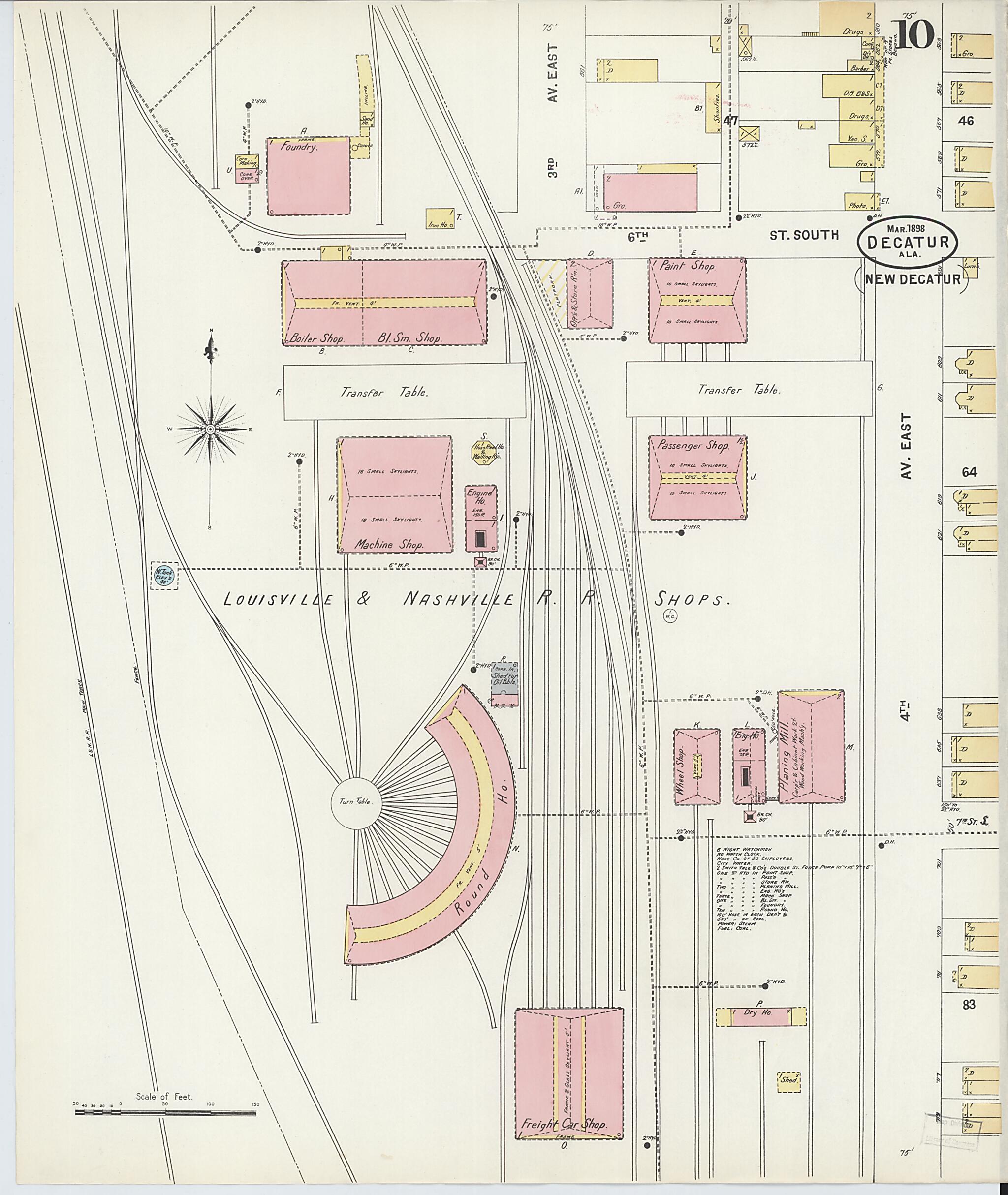 Decatur, Morgan County, Alabama 1898 (Sheet 10) by Relic Map Company