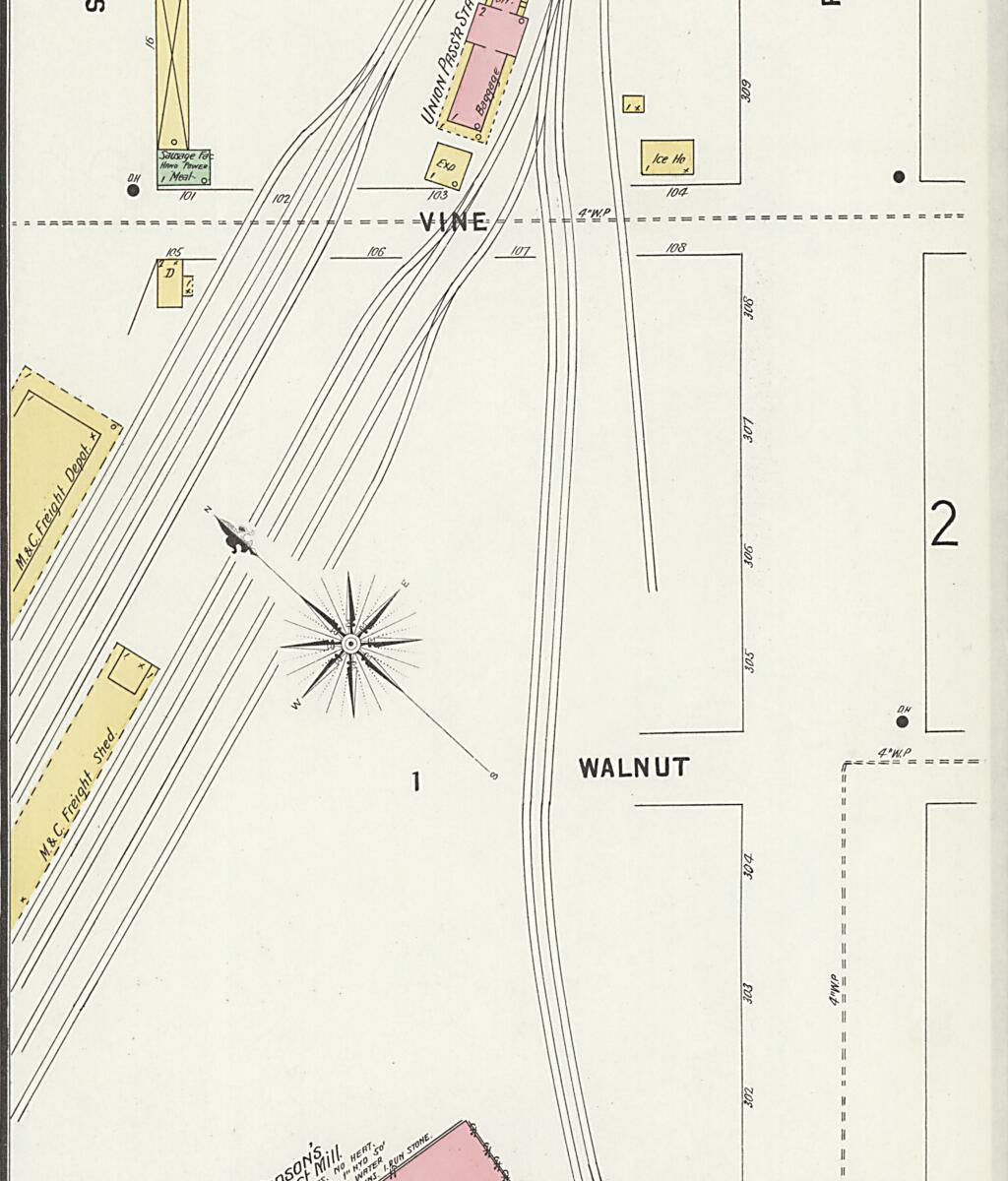 This old map of New Decatur, Morgan County, Alabama was created by Sanborn Map Company in 1898