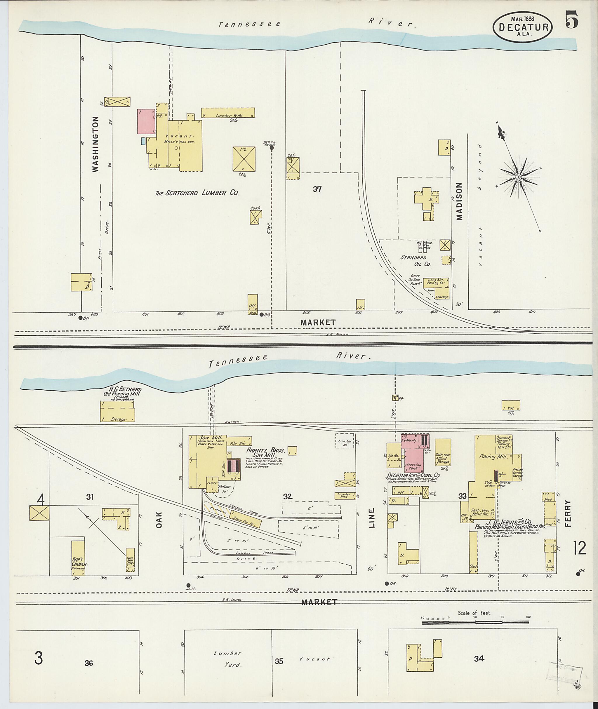 Decatur, Morgan County, Alabama 1898 (Sheet 5) by Relic Map Company
