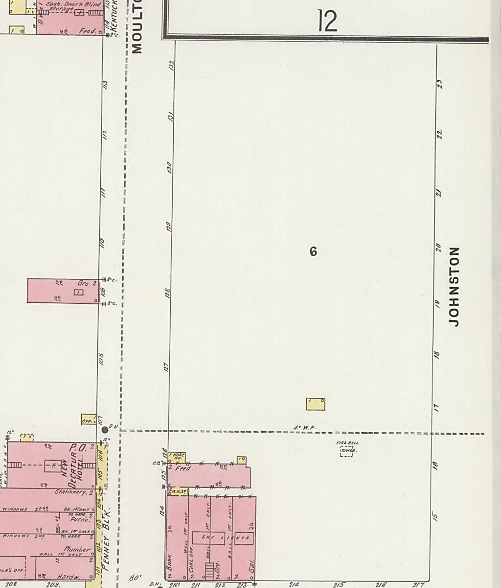 This old map of New Decatur, Morgan County, Alabama was created by Sanborn Map Company in 1898