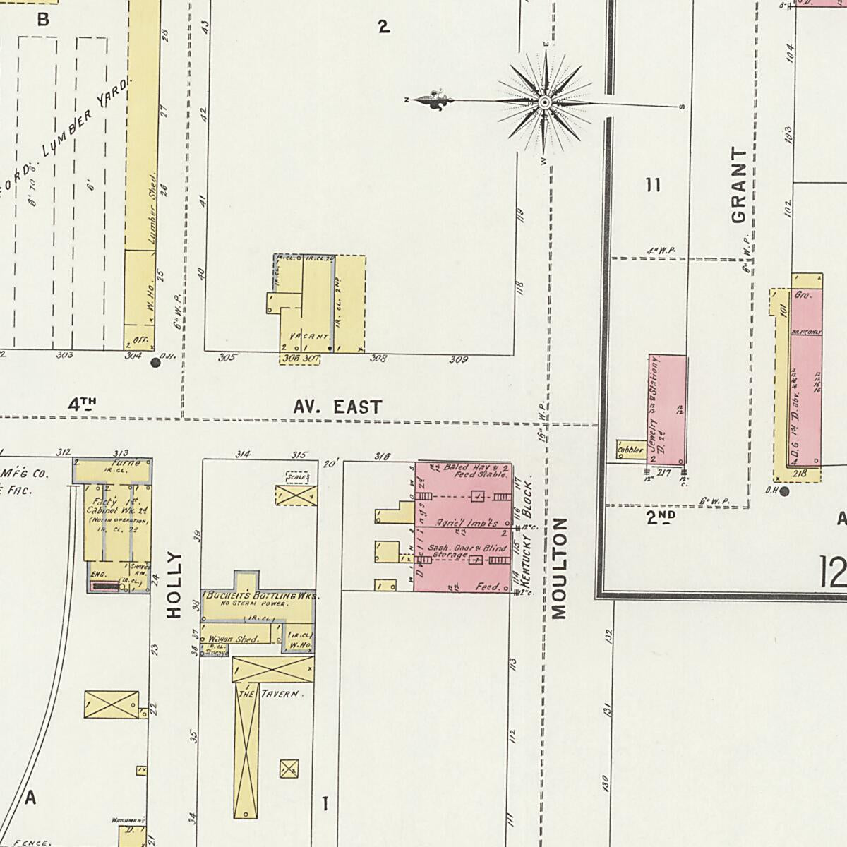 This old map of New Decatur, Morgan County, Alabama was created by Sanborn Map Company in 1898