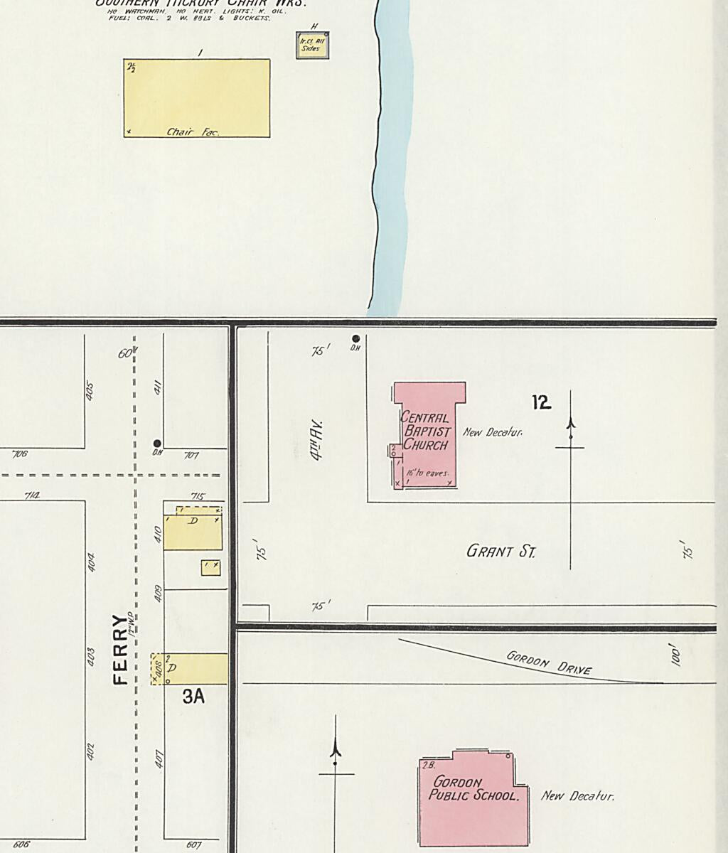 This old map of New Decatur, Morgan County, Alabama was created by Sanborn Map Company in 1898