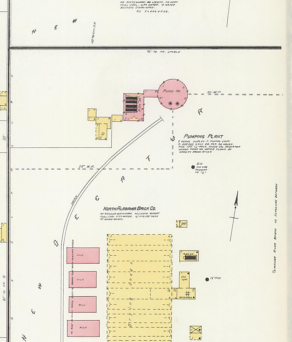 This old map of New Decatur, Morgan County, Alabama was created by Sanborn Map Company in 1903