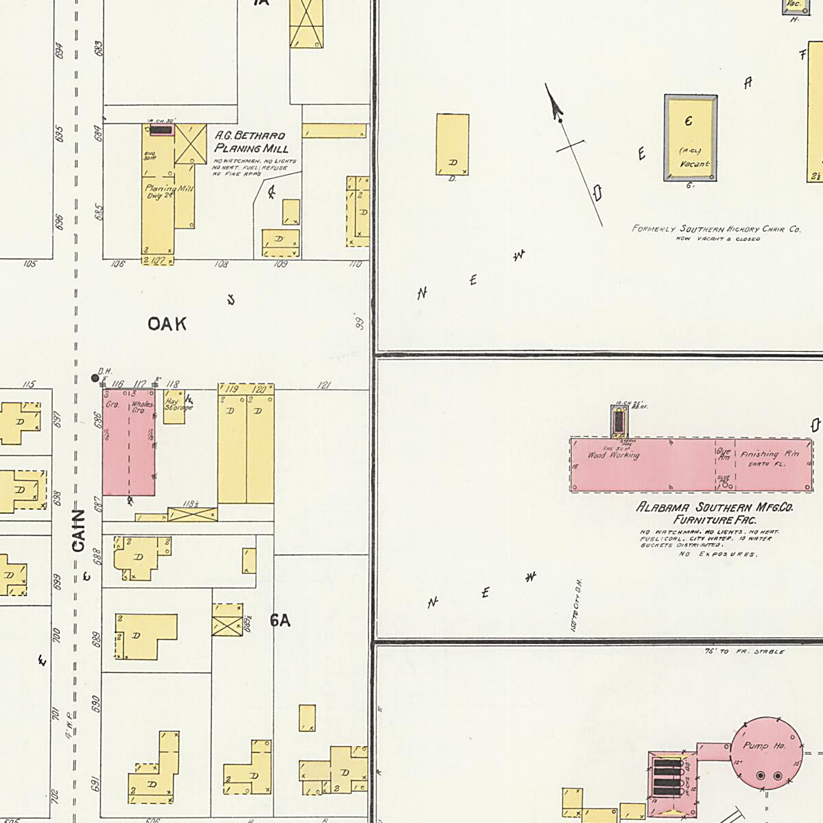 This old map of New Decatur, Morgan County, Alabama was created by Sanborn Map Company in 1903