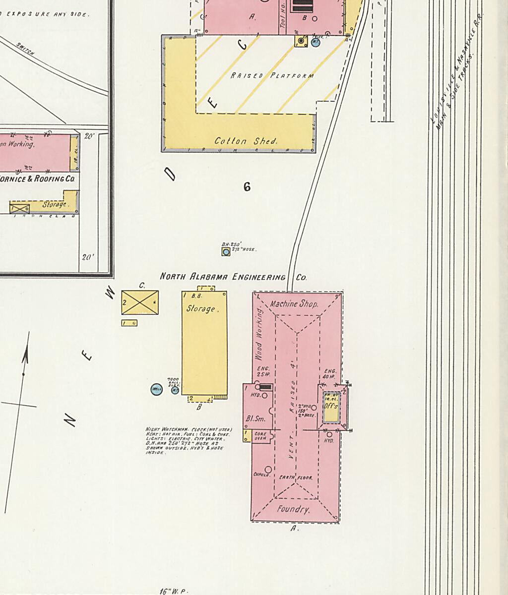 This old map of New Decatur, Morgan County, Alabama was created by Sanborn Map Company in 1903