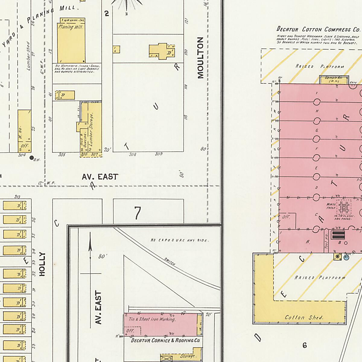 This old map of New Decatur, Morgan County, Alabama was created by Sanborn Map Company in 1903