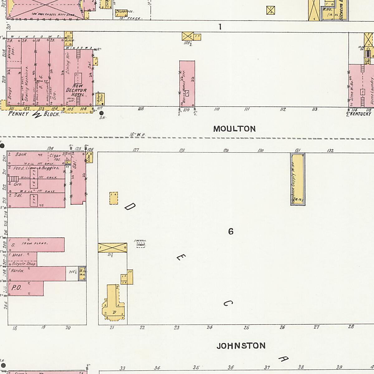 This old map of New Decatur, Morgan County, Alabama was created by Sanborn Map Company in 1903