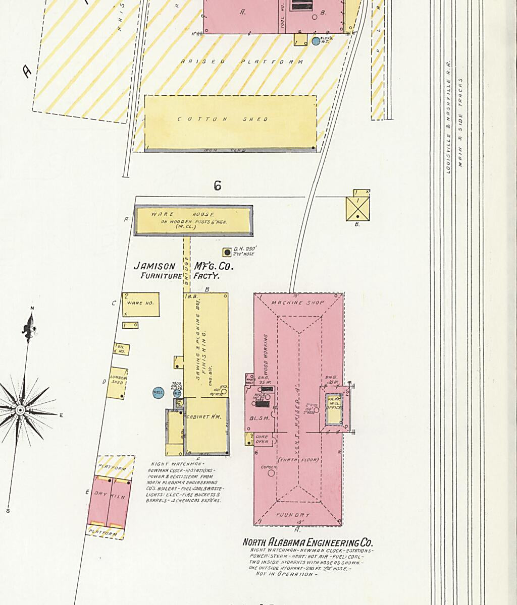 This old map of New Decatur, Morgan County, Alabama was created by Sanborn Map Company in 1908