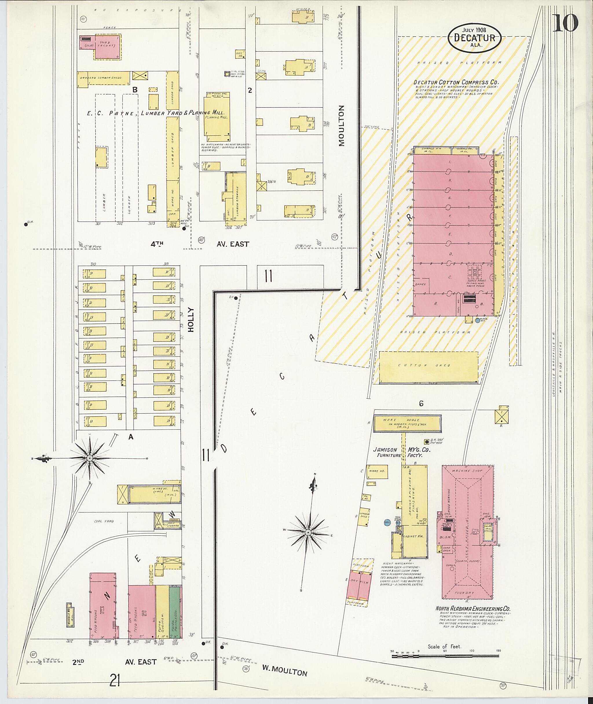 Decatur, Morgan County, Alabama 1908 (Sheet 10) by Relic Map Company