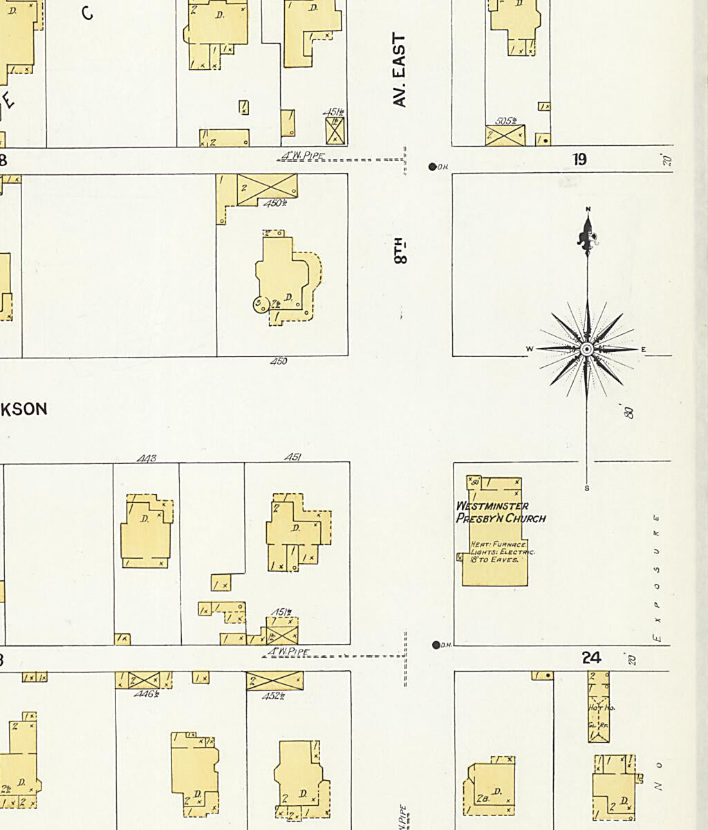 This old map of New Decatur, Morgan County, Alabama was created by Sanborn Map Company in 1908