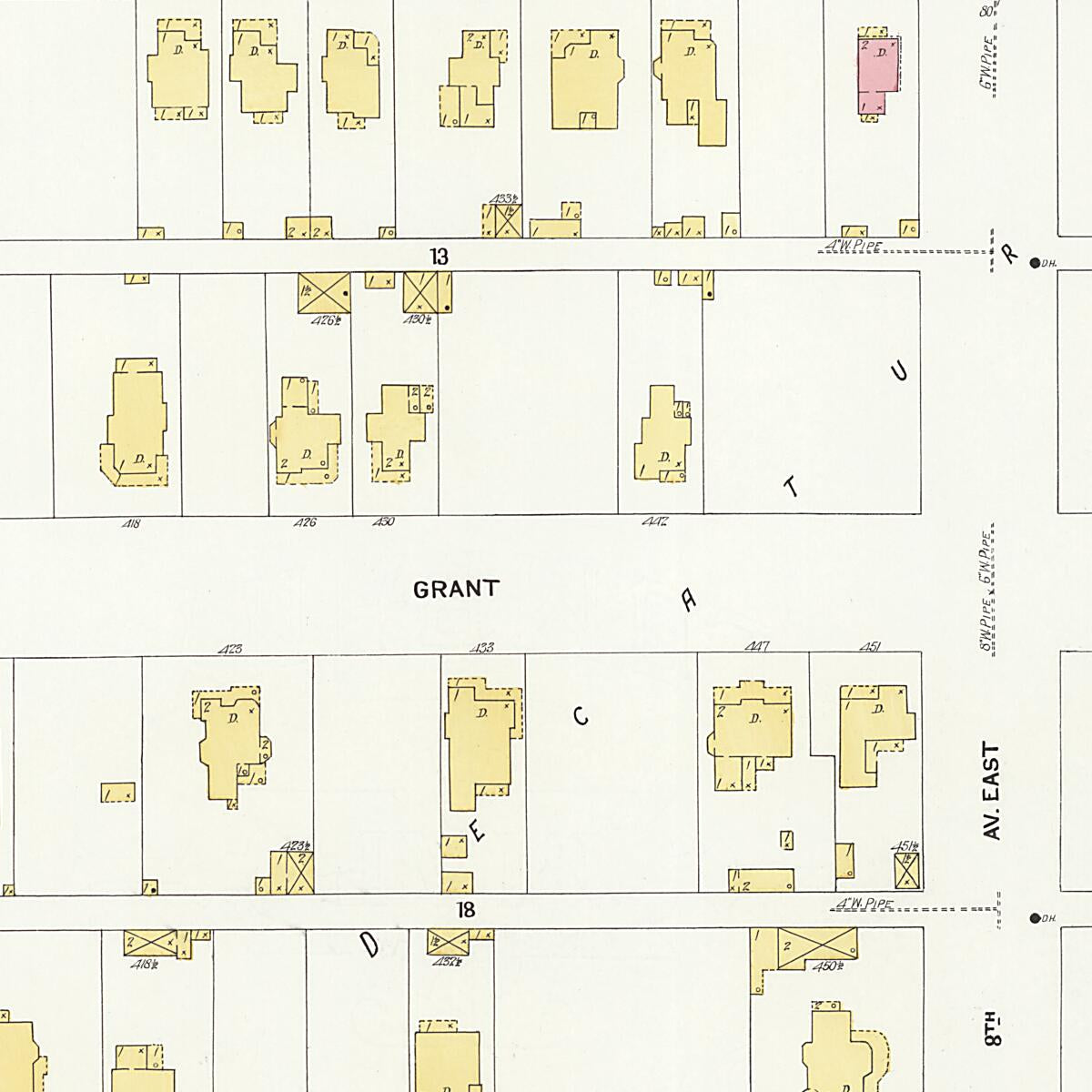 This old map of New Decatur, Morgan County, Alabama was created by Sanborn Map Company in 1908