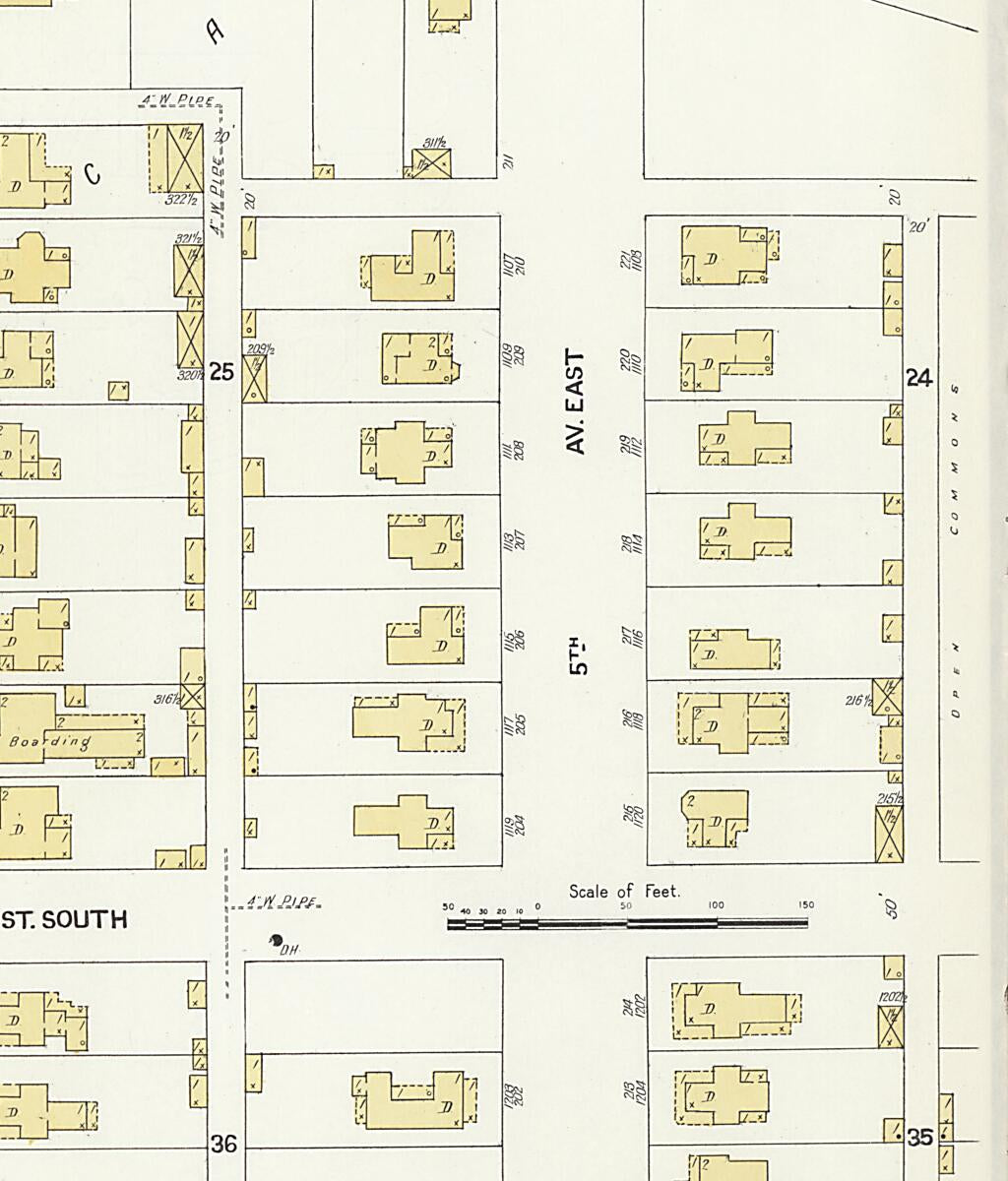 This old map of New Decatur, Morgan County, Alabama was created by Sanborn Map Company in 1908