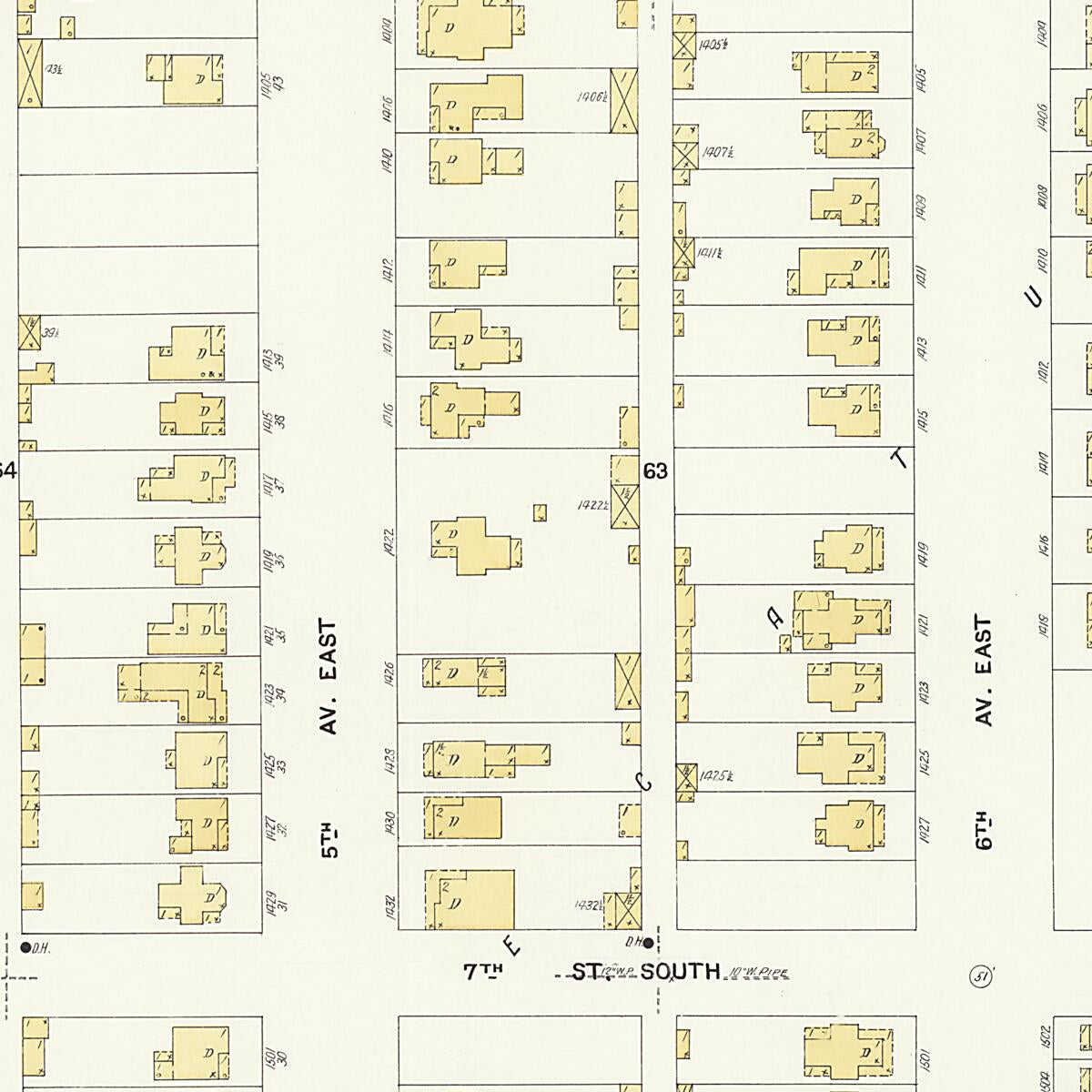 This old map of New Decatur, Morgan County, Alabama was created by Sanborn Map Company in 1908