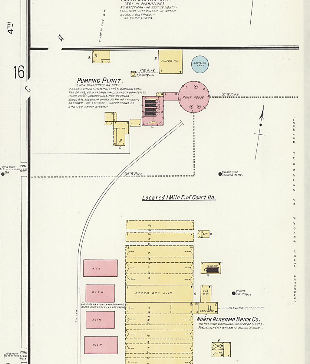 This old map of New Decatur, Morgan County, Alabama was created by Sanborn Map Company in 1908