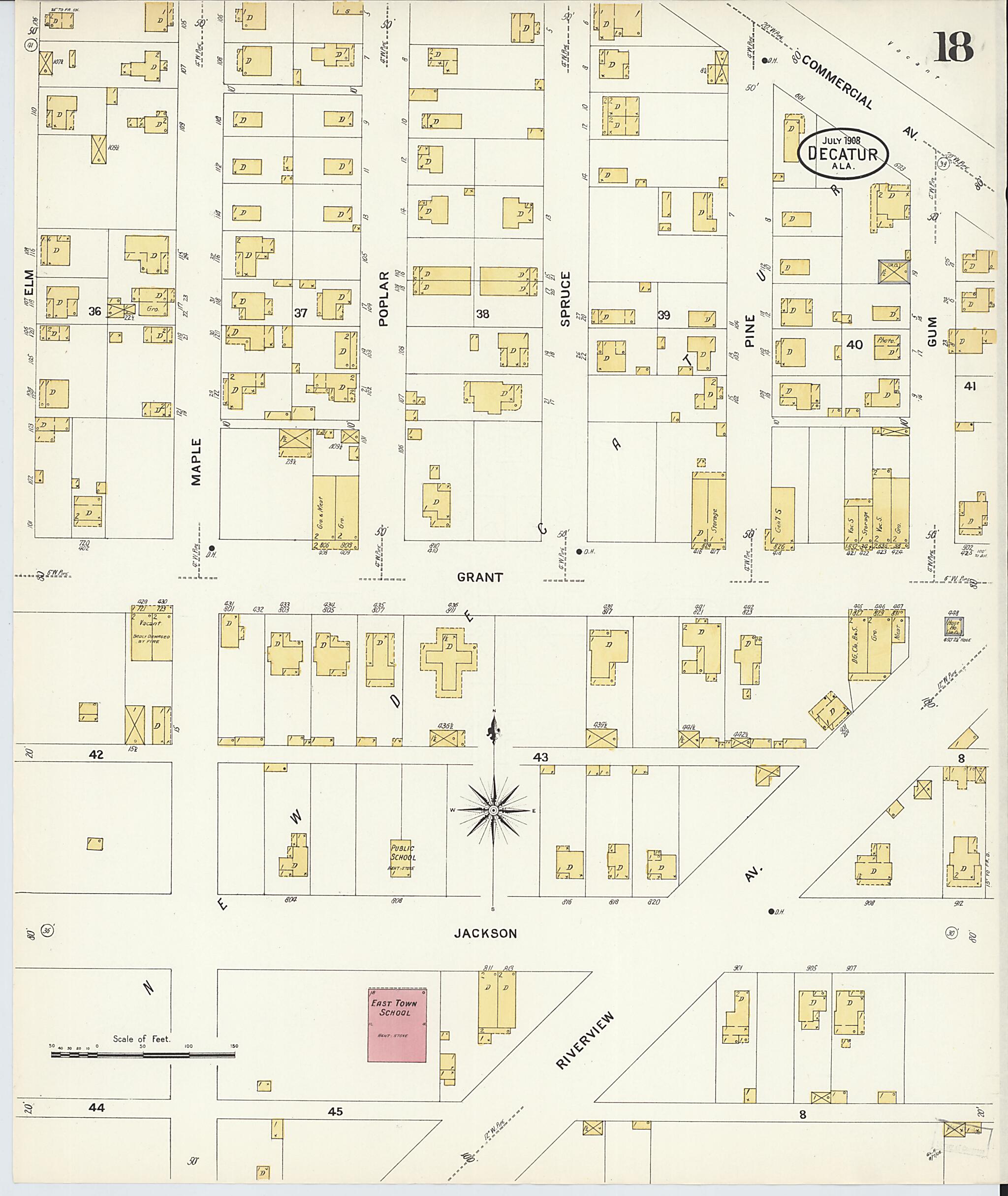 Decatur, Morgan County, Alabama 1908 (Sheet 18) by Relic Map Company
